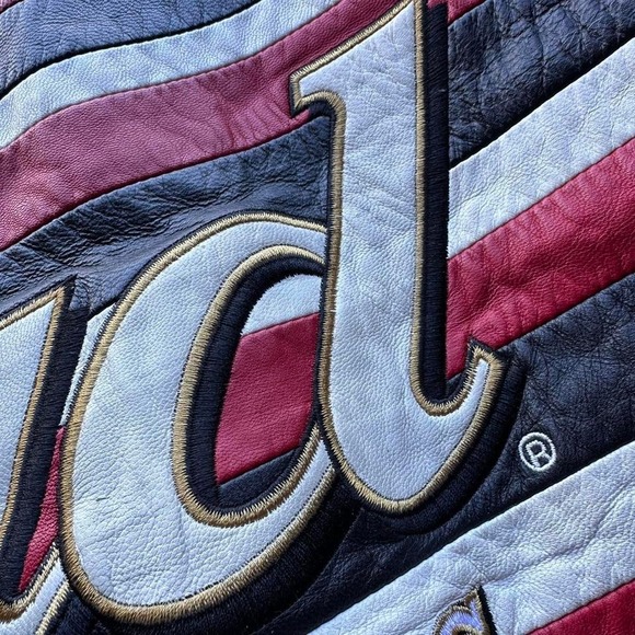 Vintage Budweiser Leather NASCAR Jacket Reversible Size Medium - Picture 3 of 6